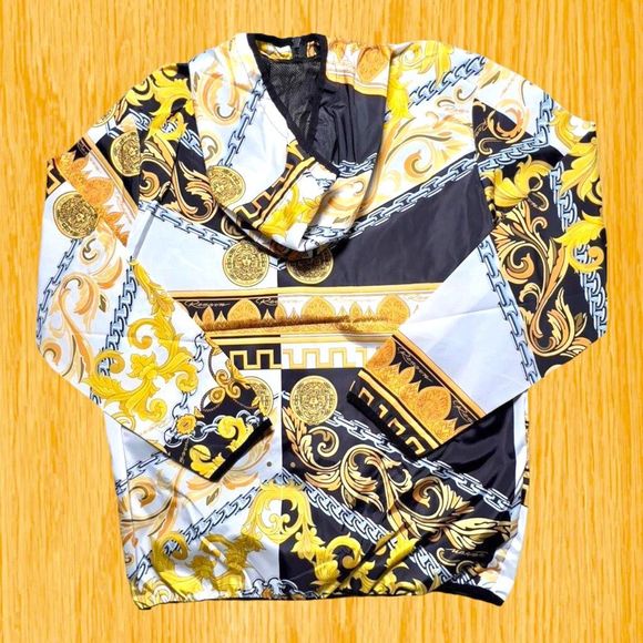 Luxury Preppy Gold And Medusa HipHop Trap Designer Streetwear Jacket Men’s M NWT - Picture 2 of 4